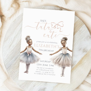 Invitation Tutu Cute Elegant Ballerina Aquarelle Anniversaire