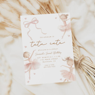 Invitation Tutu Cute Girls Second Ballerina Anniversaire
