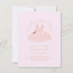Invitation Tutu de ballerine Fille Anniversaire Tout âge