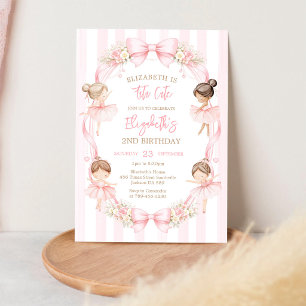 Invitation Tutu de ballerine Mignon Rose Fille d'anniversaire