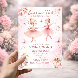 Invitation Tutu de ballerine rose pour sœur, fête entre frère