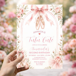 Invitation Tutu de Coquette Rose Pâle pour Fille Mignonne 2èm