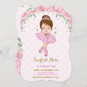 Invitation Tutu de la princesse rose Ballerina