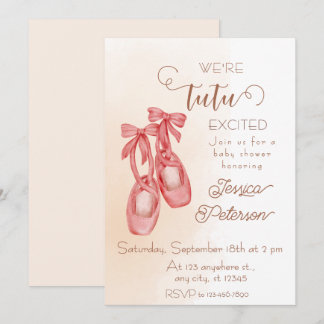 Invitation Tutu excited Ballerina Baby Shower