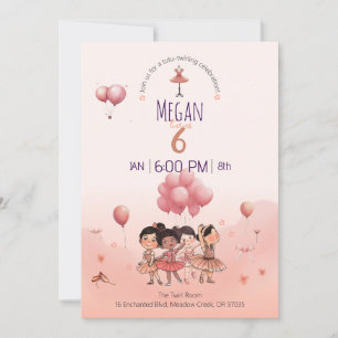 Invitation Tutu Twirling Ballet, Diverse Ballerina Anniversai