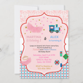 Invitation Tutus et entraîne l'invitation d'anniversaire des