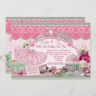 Invitation Tutus et Tea Party filles se dégustent