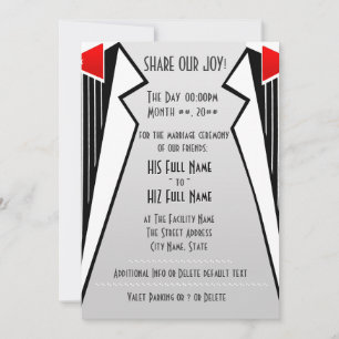 Invitation Tuxedo Bauhaus (Cérémonie de mariage)