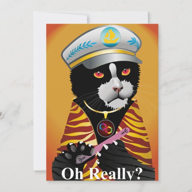 Invitation  Tuxedo cat, the carefree! (Devant)