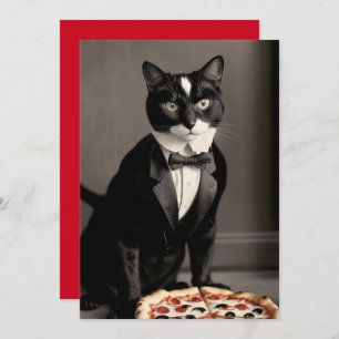 invitation tuxedo chat et pizza