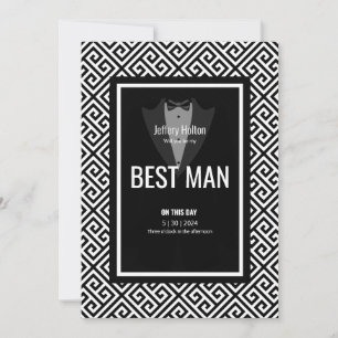 Invitation Tuxedo meilleur homme noir et blanc