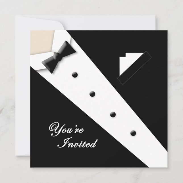 INVITATION TUXEDO MULTI USAGE CARTON D'INVITATION - (Devant)