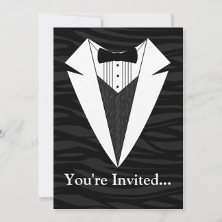 Invitation Tuxedo Noir et Blanc