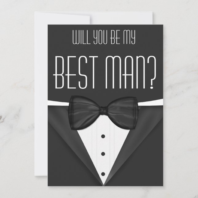 Invitation Tuxedo Seras-Tu Mon Meilleur Mariage Homme ? (Devant)