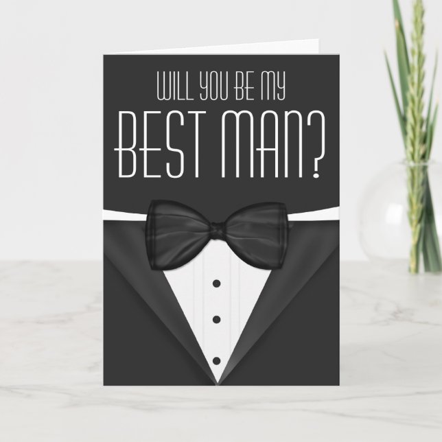 Invitation Tuxedo Serez-Vous Mon Meilleur Mariage Homme (Devant)