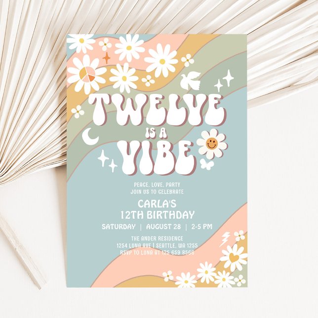 Invitation TWELVE est une atmosphère Daisy Hippie Anniversair (Créateur téléchargé)