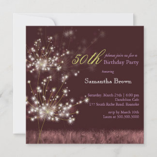 Invitation Twilight Dandelion 50e fête d'anniversaire