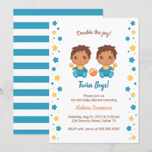 Invitation Twin Boys Baby shower 2