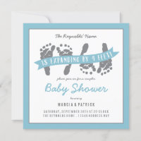Twin Boys Couples Douche Baby shower bleu et gris