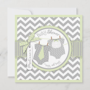 Invitation Twin Boys Cravate Bow Cravate Chevron Imprimer Bab