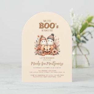 Invitation Twin Ghosts Dans Un Baby shower Citrouille Invitat