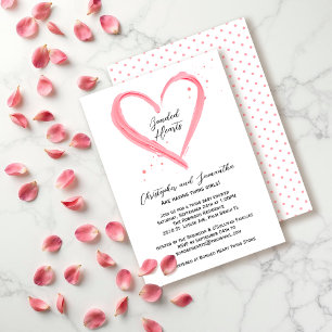 Invitation Twin Girls Élégant Baby shower de coeur rose moder