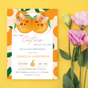 Invitation Twin Girls Little Cuties On the Way Baby shower