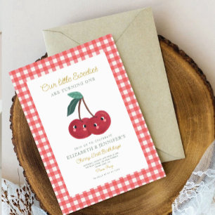 Invitation Twin little sweeties Cherry Premier anniversaire