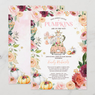 Invitation Twin Safari Animals Citrouille Drive By Baby showe