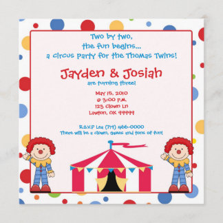 Invitation twinbday. Deux par deux, l'amusement commence…