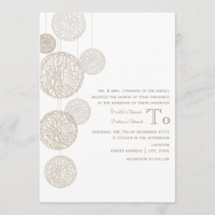 Invitation Twine Globes : Un mariage pour les parents d'une m