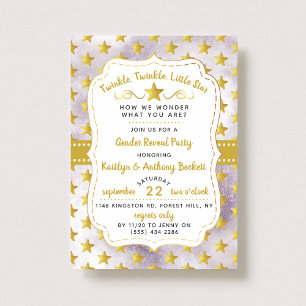 Invitation Twink, Twinkle Little Star Fête de révélation de g
