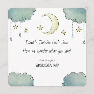 Invitation Twinke Twinkle Star Genre Révéler bébé douche
