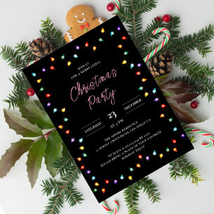 Invitation Twinkle Lights Family Photo X Mas Christmas Party