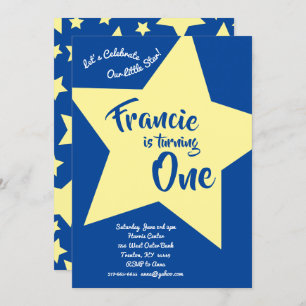 Invitation Twinkle Little Star 1er anniversaire de mignonnes 