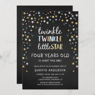 Invitation Twinkle Little Star 4 Ans Est Ce Que Vous Êtes!
