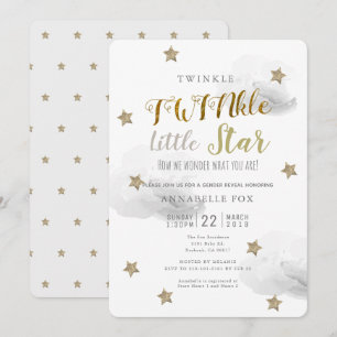 Invitation TWINkle Little Star Baby shower de révélation de g
