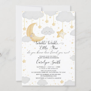 Invitation Twinkle Little Star Baby shower neutre de genre
