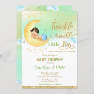 Invitation Twinkle Little Star Baby shower Sexe neutre