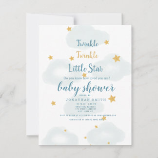Invitation Twinkle Little Star & Cloud Baby shower