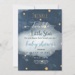 Invitation Twinkle Little Star & Cloud Baby shower