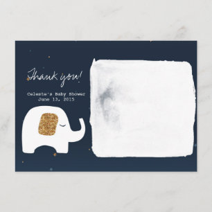 Invitation Twinkle Little Star Elephant Baby shower Merci