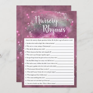 Invitation Twinkle Little Star   Pink Grey Nursery Rhyme Jeu