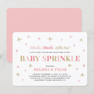 Invitation Twinkle Little Star Rose & Gold Baby Sprinkle