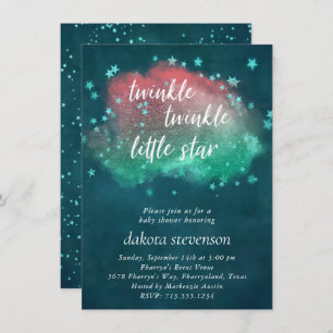 Invitation Twinkle Little Star   Vert menthe de corail Turquo