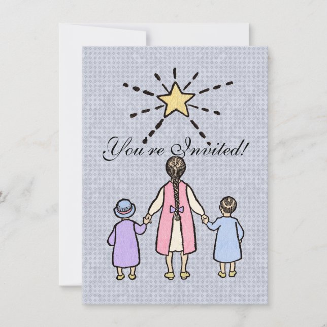 Invitation Twinkle Little Star Vintage Nursery Rhyme (Devant)