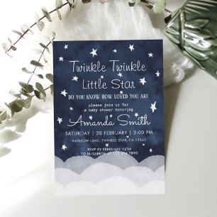 Invitation Twinkle Little Star Whimsical Baby shower