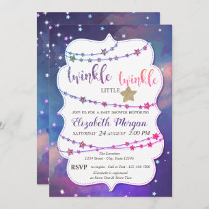 Invitation Twinkle Little Stars Peindre Baby shower de splash