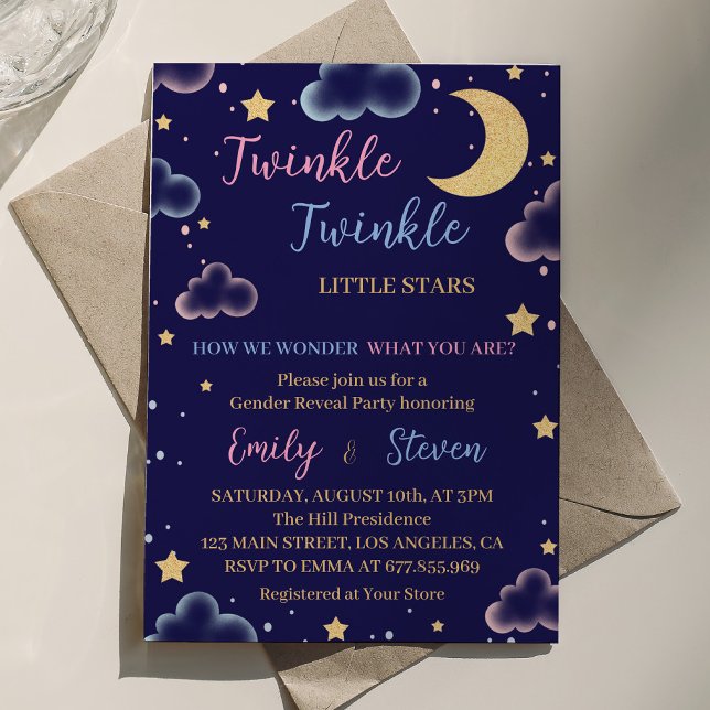 Invitation Twinkle Night Little Star Genre Reveillez Invitati (Créateur téléchargé)
