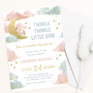 Invitation Twinkle petite star Baby Genre Reveal Party